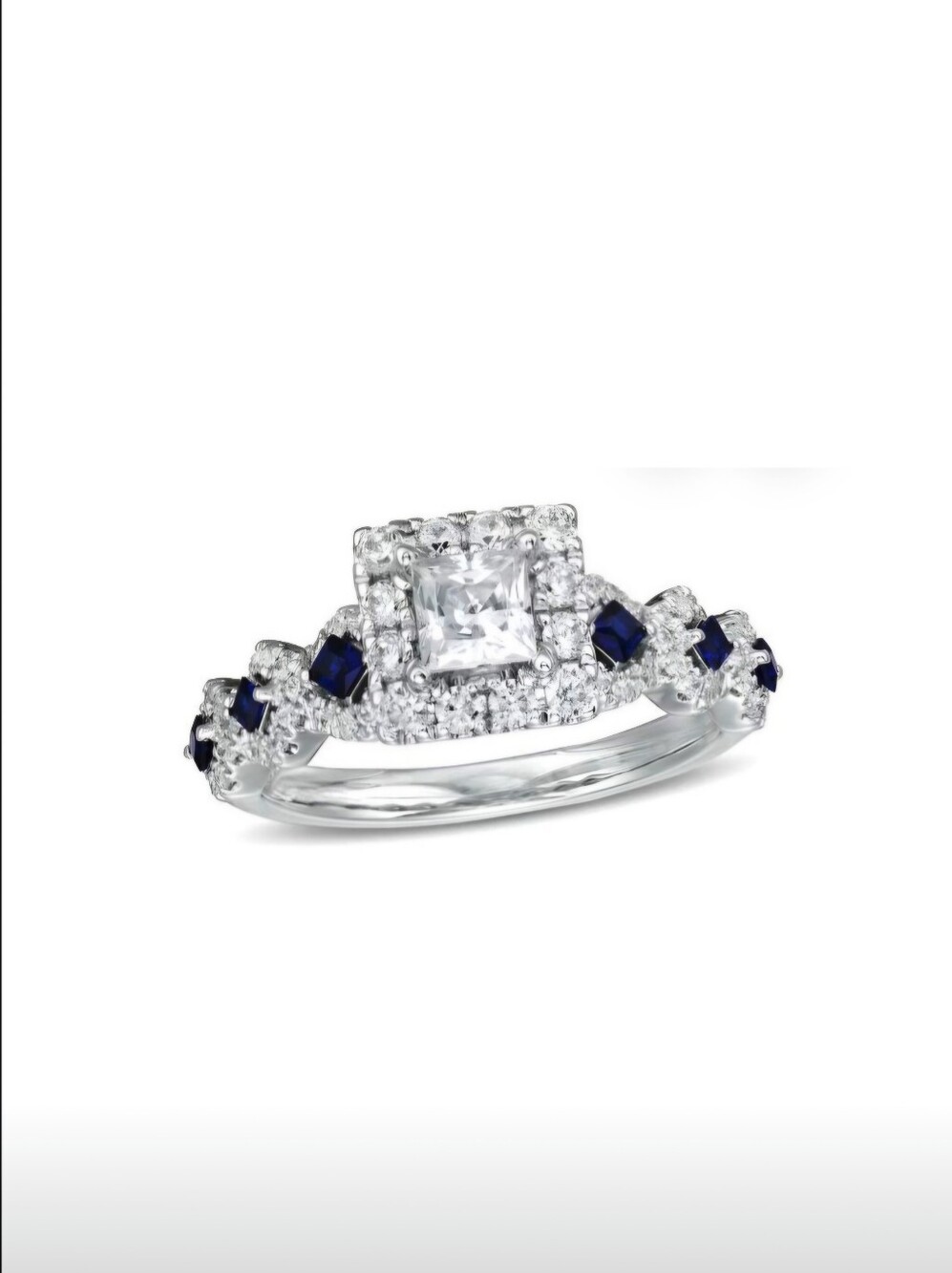 Vera Wang  1 CT. T.W. Diamond and Blue Sapphire Ring